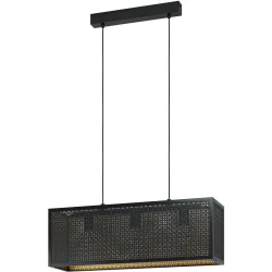 Eglo Pendellampe Sallicano Gold/Schwarz Stahl 20 cm 110 cm - Farbe: schwarz-gold - Pendellampe