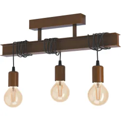 Eglo Deckenlampe Townshend 4 Braun Stahl 14 cm 26 cm - Farbe: antikbraun - Deckenlampe