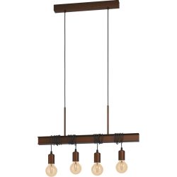 Eglo Pendellampe Townshend 4 Braun Stahl 14 cm 110 cm - Farbe: antikbraun - Pendellampe