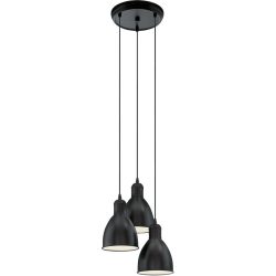 Eglo Pendellampe Priddy Schwarz/Weiss Stahl 32.5 cm 110 cm - Pendellampe
