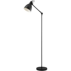 Eglo Leselampe Priddy Weiss/Schwarz Stahl 137 cm Verstellbare Stütze/Neigbar - Farbe: schwarz / weiss - Leselampe
