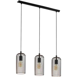 Eglo Pendellampe Roccamena Kupfer/Schwarz Stahl 13 cm 110 cm - Farbe: schwarz/kupfer - Pendellampe