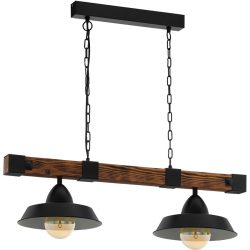 Eglo Pendellampe Oldbury Braun/Schwarz Stahl/Holz 26 cm 110 cm - Material: Holz/Stahl - Pendellampe