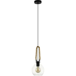 Eglo Pendellampe Roding Braun/Schwarz Stahl/Holz 18 cm 110 cm - Material: Holz/Stahl - Pendellampe