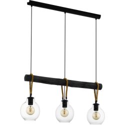 Eglo Pendellampe Roding Braun/Schwarz Stahl/Holz 18 cm 110 cm - Material: Holz/Stahl - Pendellampe