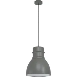 Eglo Pendellampe Ebury Grau/Weiss Stahl 38 cm 110 cm - Farbe: grau-weiss - Pendellampe
