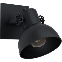 Eglo Wandlampe Barnstaple 1 Schwarz Stahl/Holz 16 cm - Material: Holz/Stahl - Wandlampe