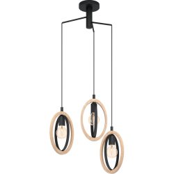 Eglo Pendellampe Layham Braun/Schwarz Stahl/Holz 61.5 cm 130 cm - Material: Holz/Stahl - Pendellampe