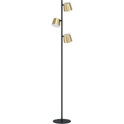 Eglo Stehlampe Altamira Schwarz/Gold Stahl 24 cm 158.5 cm - Farbe: schwarz, messing - LED - Lichtfarbe: Warmweiss - Stehlampe- LED Energiesparlampe