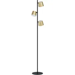 Eglo Stehlampe Altamira Schwarz/Gold Stahl 24 cm 158.5 cm - Farbe: schwarz, messing - LED - Lichtfarbe: Warmweiss - Stehlampe- LED Energiesparlampe
