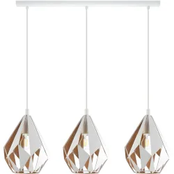 Eglo Pendellampe Carlton 1 Gold/Weiss Stahl 20.5 cm 110 cm - Farbe: weiss/gold - Pendellampe