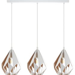 Eglo Pendellampe Carlton 1 Gold/Weiss Stahl 20.5 cm 110 cm - Farbe: weiss/gold - Pendellampe