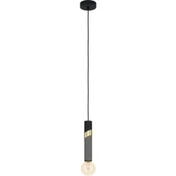 Eglo Pendellampe Cedral Schwarz Stahl 5.5 cm 150 cm - Farbe: Schwarz/Messing - Pendellampe