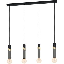 Eglo Pendellampe Cedral Schwarz Stahl 5.5 cm 150 cm - Farbe: Schwarz/Messing - Pendellampe