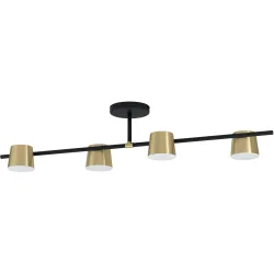 Eglo Deckenlampe Altamira Schwarz Stahl 21 cm 23.5 cm - Farbe: Schwarz/Messing - LED - Deckenlampe- LED Energiesparlampe