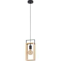Eglo Pendellampe Famborough Schwarz Stahl/Holz 10.5 cm 110 cm - Material: Holz/Stahl - Pendellampe