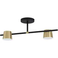 Eglo Deckenlampe Altamira Schwarz Stahl 21 cm 23.5 cm - Farbe: Schwarz/Messing - LED - Deckenlampe- LED Energiesparlampe