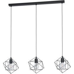 Eglo Pendellampe Straiton Schwarz Stahl 24 cm 110 cm - Pendellampe