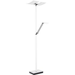 Stehlampe Yuna Weiss/Schwarz Aluminium/Eisen 185 cm - LED - Lichtfarbe: Warmweiss - Kaltes Tagesweiss - Stehlampe- LED Energiesparlampe