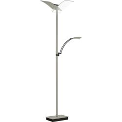 Stehlampe Lumiel Grau Aluminium/Eisen 182 cm - Farbe: taupe - LED - Lichtfarbe: Warmweiss - Kaltes Tagesweiss - Stehlampe- LED Energiesparlampe