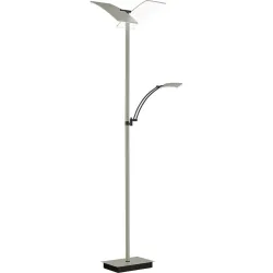 Stehlampe Lumiel Grau Aluminium/Eisen 182 cm - Farbe: taupe - LED - Lichtfarbe: Warmweiss - Kaltes Tagesweiss - Stehlampe- LED Energiesparlampe