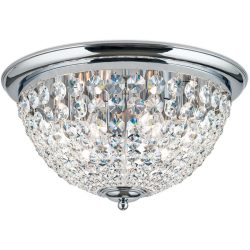 Briamond Deckenlampe Plafond Grau Stahl/Kristall 47 cm 26 cm - Farbe: Chrom/klar - Deckenlampe