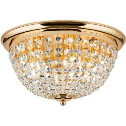 Briamond Deckenlampe Plafond Gold/Transparent Kristall/Messing 47 cm 26 cm - Material: Messing/Kristall - Deckenlampe