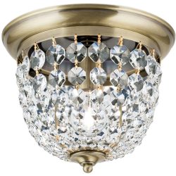 Briamond Deckenlampe Plafond Kristall/Messing 26 cm 22 cm - Farbe: Patina - Material: Messing/Kristall - Deckenlampe