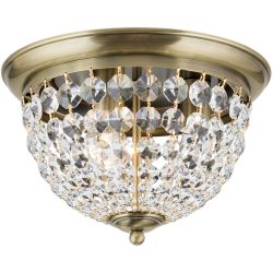 Briamond Deckenlampe Plafond Kristall/Messing 35 cm 24 cm - Farbe: Patina - Material: Messing/Kristall - Deckenlampe
