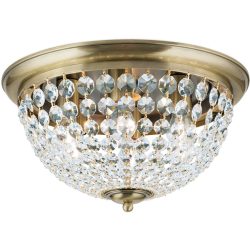 Briamond Deckenlampe Plafond Kristall/Messing 50 cm 30 cm - Farbe: Patina - Material: Messing/Kristall - Deckenlampe