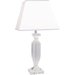 Briamond Tischlampe Pokal Grau Stahl/Kristall 36 cm 70 cm - Farbe: Chrom/klar - Tischlampe