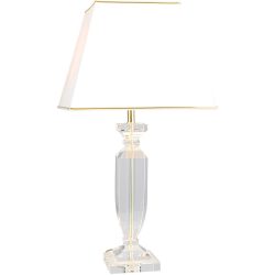 Briamond Tischlampe Pokal Gold/Transparent Stahl/Kristall 36 cm 70 cm - Tischlampe
