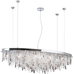 Briamond Pendellampe Crystalriver Grau Stahl/Kristall 120 cm 31 cm - Farbe: Chrom/klar - Pendellampe