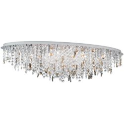 Briamond Deckenlampe Crystalriver Grau Stahl/Kristall 120 cm 31 cm - Farbe: Chrom/klar - Deckenlampe