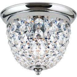 Briamond Deckenlampe Plafond Grau Stahl/Kristall 26 cm 22 cm - Farbe: Chrom/klar - Deckenlampe