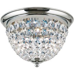Briamond Deckenlampe Plafond Grau Stahl/Kristall 35 cm 24 cm - Farbe: Chrom/klar - Deckenlampe