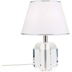 Briamond Tischlampe Alexis Grau Stahl/Kristall 32.5 cm 46 cm - Farbe: Chrom/klar - Tischlampe
