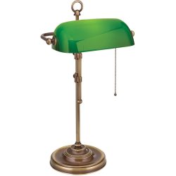 Briamond Tischlampe Harvard Grün Glas/Messing 28 cm 53 cm - Farbe: patina/grün - Material: Messing/Glas - Tischlampe