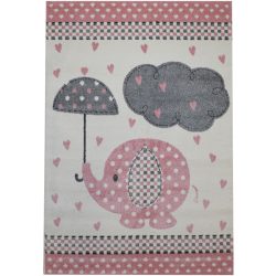 Kinderteppich Kids Rosa/Grau/Weiss Kunststoff 120 cm 170 cm - Farbe: Pink, Grau, Weiss - Material: Polypropylen - Kinderteppich