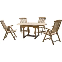 Gartenmöbel-Set San Marino natur Teak B 120 T 120 H 75 cm - Gartenmöbel-Set - Wetterfeste Gartenmöbel & Accessoires