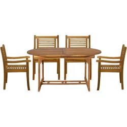 Gartenmöbel-Set Amadu natur Akazie B 150 T 100 H 75 cm - Gartenmöbel-Set - Wetterfeste Gartenmöbel & Accessoires