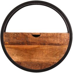 Wandregal Neysi Braun/Schwarz Holz 50 cm 50 cm - Farbe: nature, schwarz - Material: Mangoholz - Wandregal