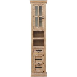 Hochschrank Anela Braun Holz 44 cm 188 cm - Farbe: natur - Material: Mangoholz - Hochschrank