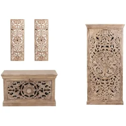 Garderobenmöbel Loreno Braun Holz 80 cm 50 cm - Farbe: natur - Material: Mango - Garderobenmöbel