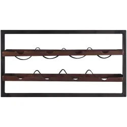 Wandregal Mirah Braun/Schwarz Holz 65 cm 35 cm - Material: Altholz - Wandregal