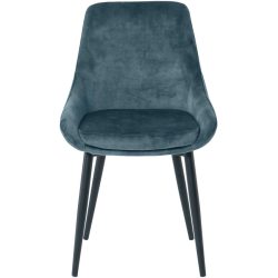 Stuhl 2er-Set Stefano Blau Metall/Samt 57 cm - Farbe: petrol - Material: Metall pulverbeschichtet, Polyester Samt - Stuhl 2er-Set