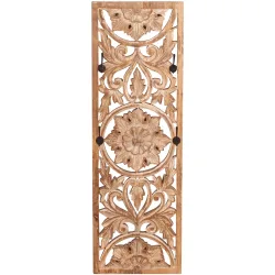 Garderobenpaneel Loreno Braun Holz 35 cm 110 cm - Farbe: natur - Material: Mango - Garderobenpaneel