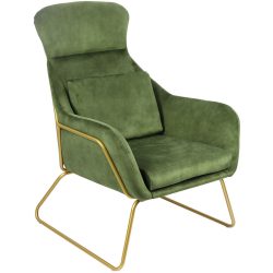 Sessel Amelia Grün/Gold Samt/Metall 73 cm 80 cm - Farbe: Grün, Gold - Material: Samt, Metall - Sessel