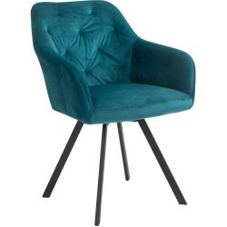 Stuhl Joris Cyan Samt/Polyester 61 cm Drehbar - Farbe: türkis - Stuhl