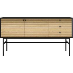 Sideboard Diogo Braun/Schwarz MDF 160 cm 85 cm - Farbe: schwarz/Eiche - Sideboard